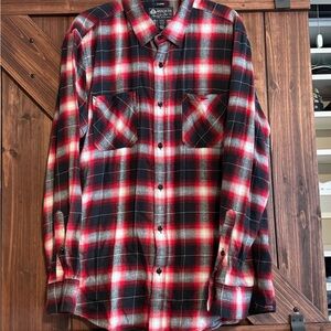 American Rag Red and Black Casual Button Down Shirt